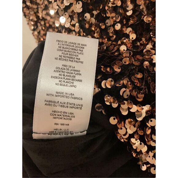 Helsi Women's Rose Gold Maya Sequin Bodycon Mini Dress Size XS - Picture 9 of 9